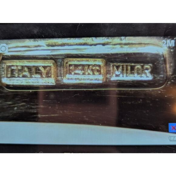 Milor Italy 14K Gold Bangle Bracelet Textured Ribbed Hinged Clasp Elegant - Picture 7 of 7